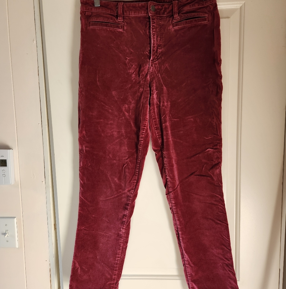 Lands End Burgundy Velvet Pants